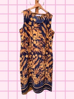 Vintage Kathie Lee Summer Maxi Dress Brown Floral - Size 22W